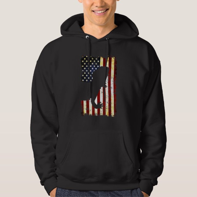 Bartete Dragon Silhouette American Flag 4. Juli Hoodie (Vorderseite)