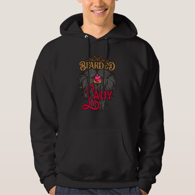 Bartete Lady Lips Vintag Circus Kostüm Bartded Hoodie (Vorderseite)