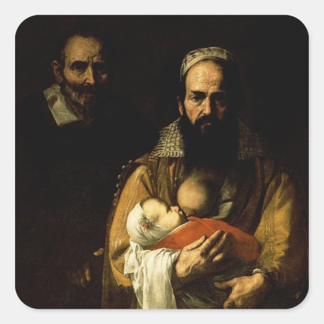 Bartete stillende Frau, 1631 Quadratischer Aufkleber (Vorderseite)
