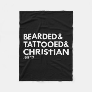 Bartete Tattooot Christlicher Funny Beard Tattoo T Fleecedecke