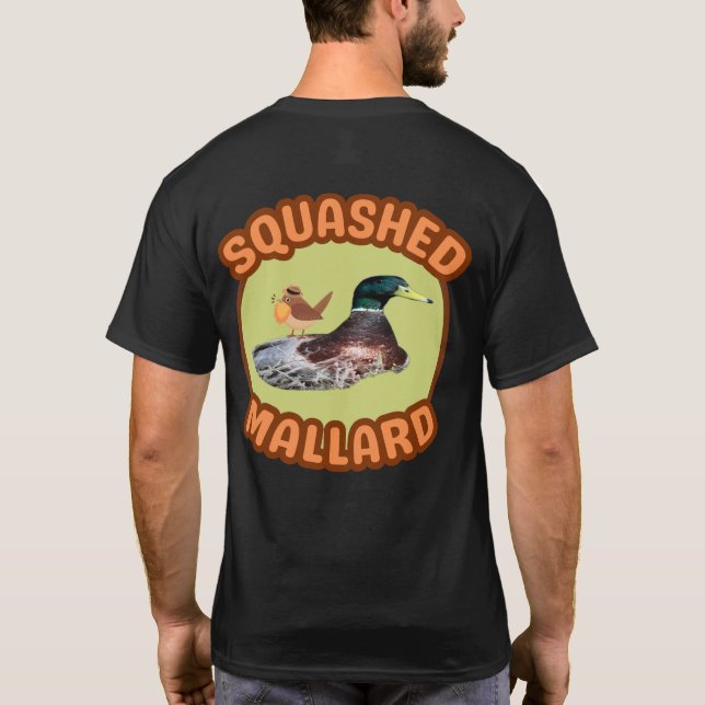 Bartete Vogelbeobachtung zerquetscht Mallard T - S T-Shirt (Rückseite)