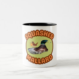 Bartete Vogelbeobachtung zerquetscht Mallard Zweifarbige Tasse