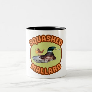 Bartete Vogelbeobachtung zerquetscht Mallard Zweifarbige Tasse
