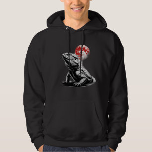 Barteter Drache mit blühender Mondkunst Hoodie