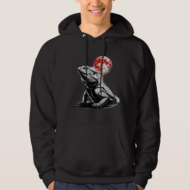Barteter Drache mit blühender Mondkunst Hoodie (Vorderseite)