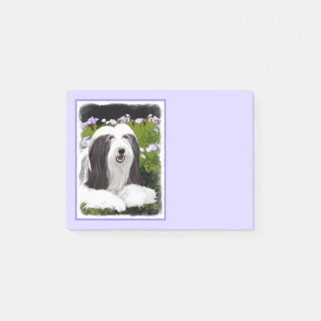 Bartfarbene Collie-Malerei - Niedliche Original-Hu Post-it Klebezettel (Vorderseite)