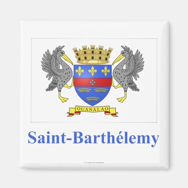 Barthelemy-Flagge mit französischem Namen Magnet (Vorne)