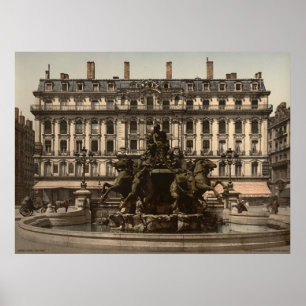 Bartholdi Fountain, Lyons, Frankreich Poster