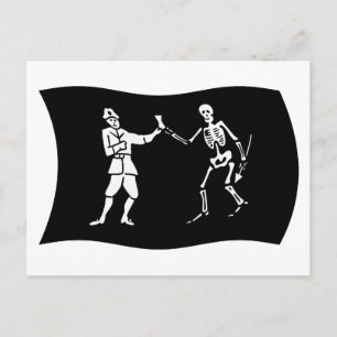 Bartholomew Roberts Flag Postcard Postkarte