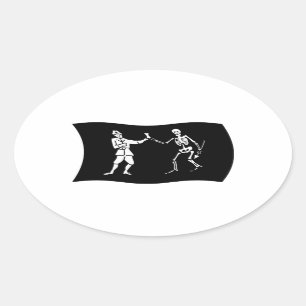 Bartholomew Roberts Flaggenaufkleber Ovaler Aufkleber