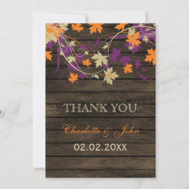 Bartholz Rustic Pflaume Hochzeit im Herbst Danke