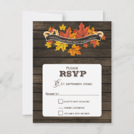 Bartholz Rustikale Hochzeit im Herbst uAwg RSVP Karte