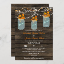 Bartholz Rustikales Mason Jar Hochzeit im Herbst E
