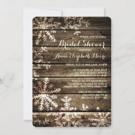 Bartholz Schneeflocken Rustikales Brautparty Einladung