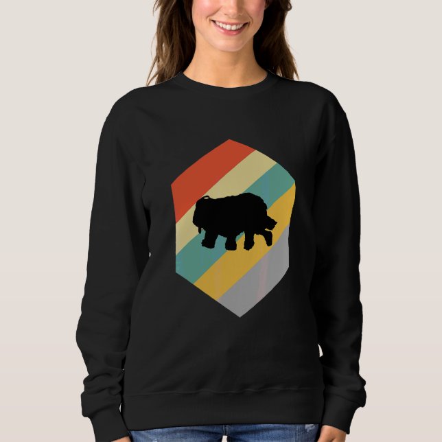 Barthund Collie Hund Vintage Design Sweatshirt (Vorderseite)