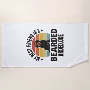 Barthund Collie Vintage Sonnenuntergang Hunde Lieb Strandtuch