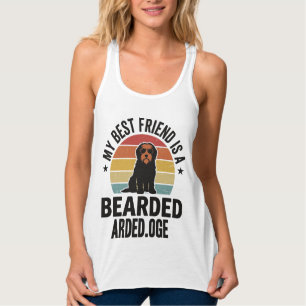 Barthund Collie Vintage-Sonnenuntergang Hundeliebh Tank Top