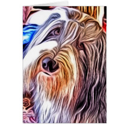 Bärtige Collie-Malerei-Karte