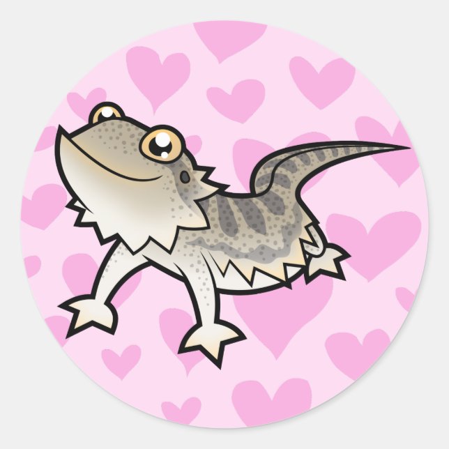 Bärtige Drache-/Rankin Drache-Liebe Runder Aufkleber (Vorderseite)