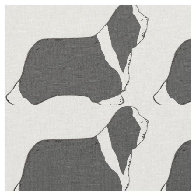 Bärtiger Collie silhouette.png Stoff (Nahaufnahme)