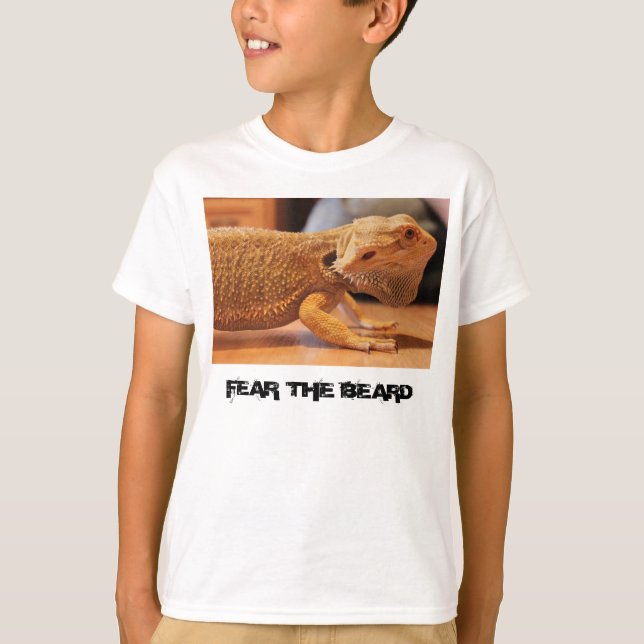 bärtiger Drache "beardie" "FURCHT DER BART" T-Shirt (Vorderseite)