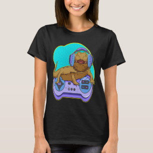 Bärtiger Drache Gamer Computerspiel Spieler Echse T-Shirt