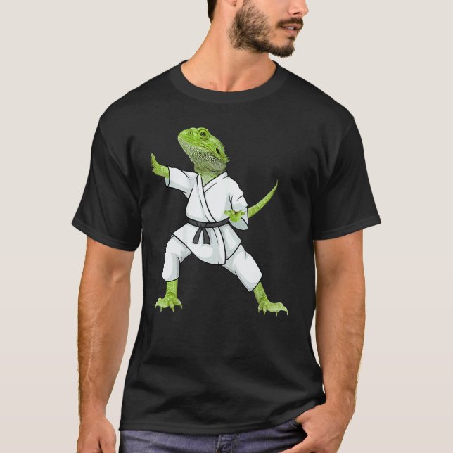 Bärtiger Drache Karate Echse Reptil Tier Austra T-Shirt (Vorderseite)