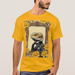 Bärtiger Drache Leguan in einem Smoking gerahmt T-Shirt