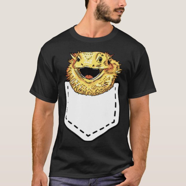 Bärtiger Drache Pocket Beardie Reptil Echse Liebha T-Shirt (Vorderseite)