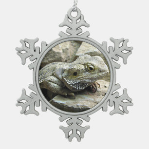 Bärtiger Drache Schneeflocken Zinn-Ornament