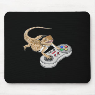 Bärtiger Drache spielt Videospiel Reptilien Pagona Mousepad