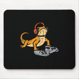 Bärtiger Drache Videospiel Lustiger Gamer Tier Män Mousepad