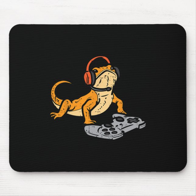 Bärtiger Drache Videospiel Lustiger Gamer Tier Män Mousepad (Vorne)