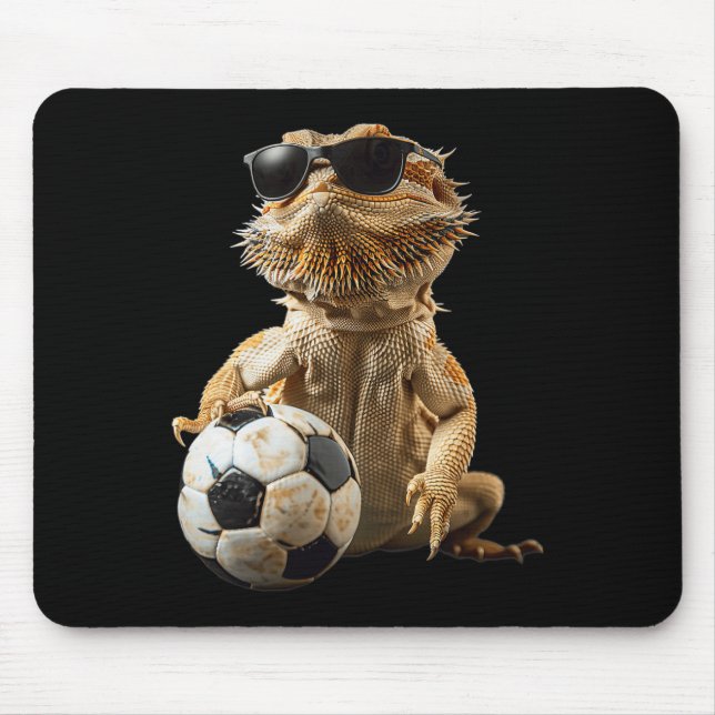 Bärtiger Drachen Fußball  Mousepad (Vorne)