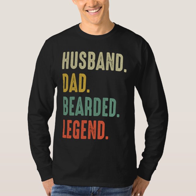 Bärtiger Ehemann Papa Bart Legende Vintage T-Shirt (Vorderseite)