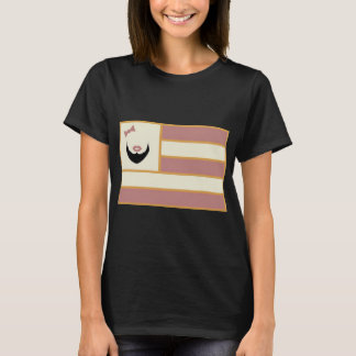 Bärtiger Frauen T - Shirt Dame Flag