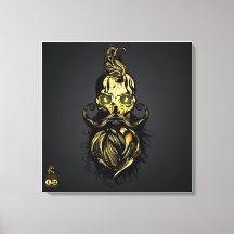 Bärtiger Hipster-Totenkopf und Schnurrbart