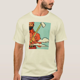 BÄRTIGER HOLZFÄLLER MIT AXT. KUNDENGERECHT T-Shirt