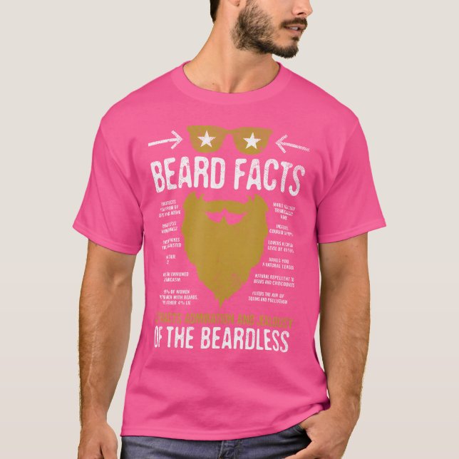 Bärtiger Mann Lustige Bart Fakten T-Shirt (Vorderseite)