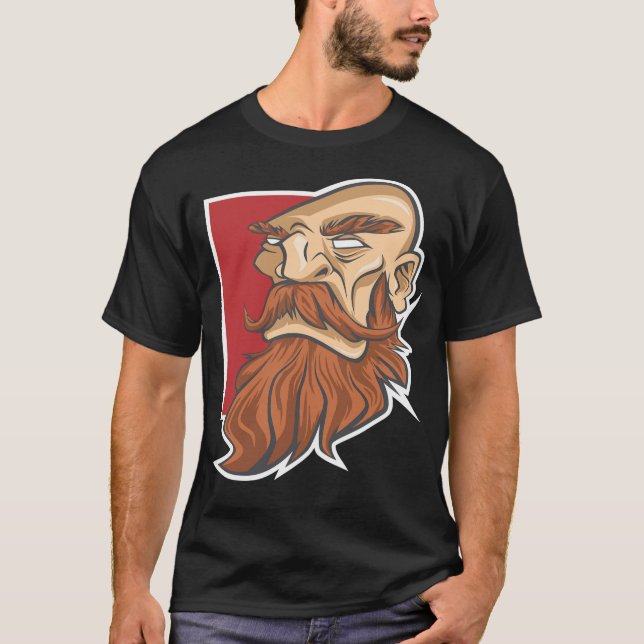 Bärtiger Mann T-Shirt (Vorderseite)