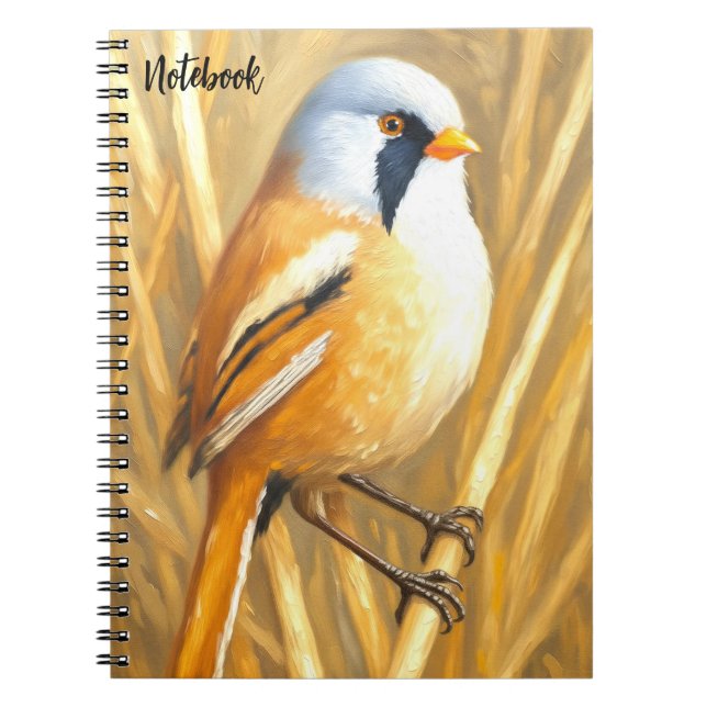 Bärtiger Reedling-Vogel Kunstnotizbuch | Wildlife  Notizblock (Vorderseite)
