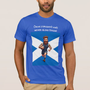 Bärtiger, tätowierter und furchtloser schottischer T-Shirt