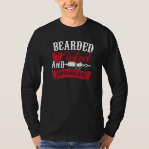Bärtiger Tätowierter und großartiger Vater Künstle T-Shirt