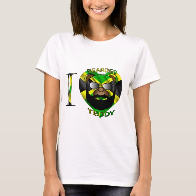 Bärtiger Teddybär Jamaika der Damen-LUV T-Shirt (Vorderseite)