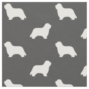 Bärtiges Collie-Silhouette-Muster Stoff