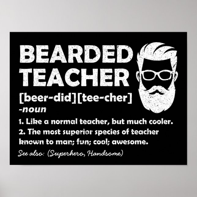 Bartlehrer Funny Definition Personalisiert Poster (Vorne)