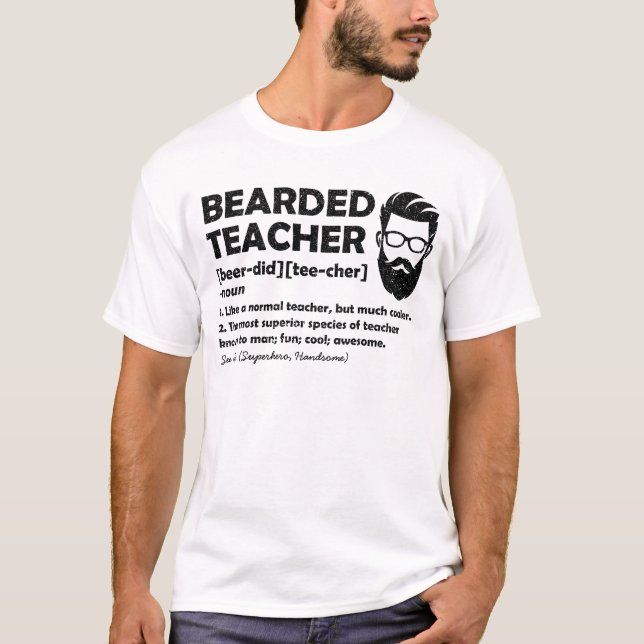 Bartlehrer Funny Definition Personalisiert T-Shirt (Vorderseite)