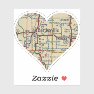 Bartlesville OK Retro Karte Aufkleber