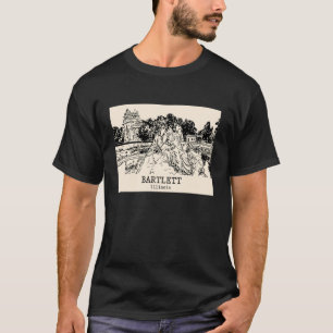 Bartlett Illinois Vintage-Straßenbild-Zeichnung T-Shirt
