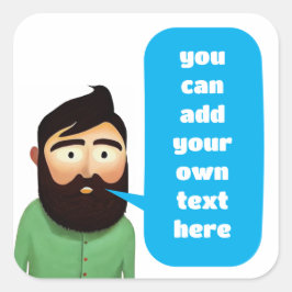 Bartmann Quadratischer Aufkleber